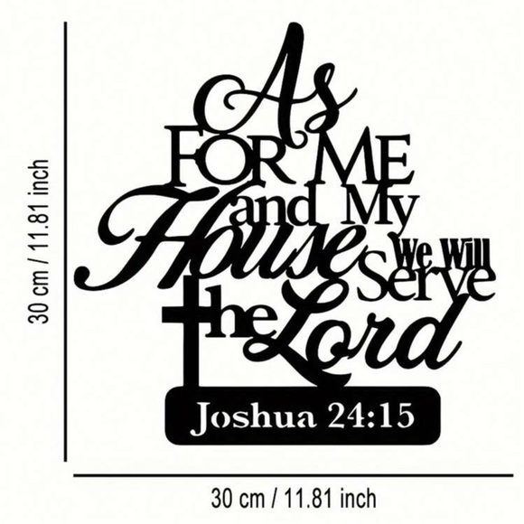Bible Verse Metal Wall Decor, As for me and my house we will serve the Lord - Picture 4 of 6